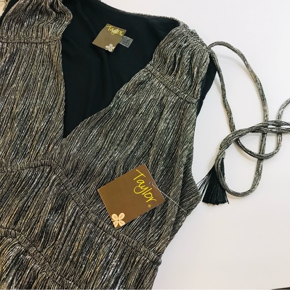 Taylor Black and Silver Goddess Gown - Picture 11 of 16